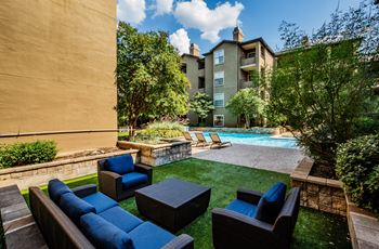 The courts at preston oaks apartment homes poolside decks to lounge and sunbath